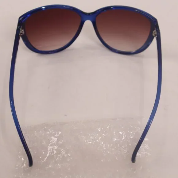 Diane Von Furstenberg Cobalt Blue Lucite Sunglasses w Box Bag Designer Resort